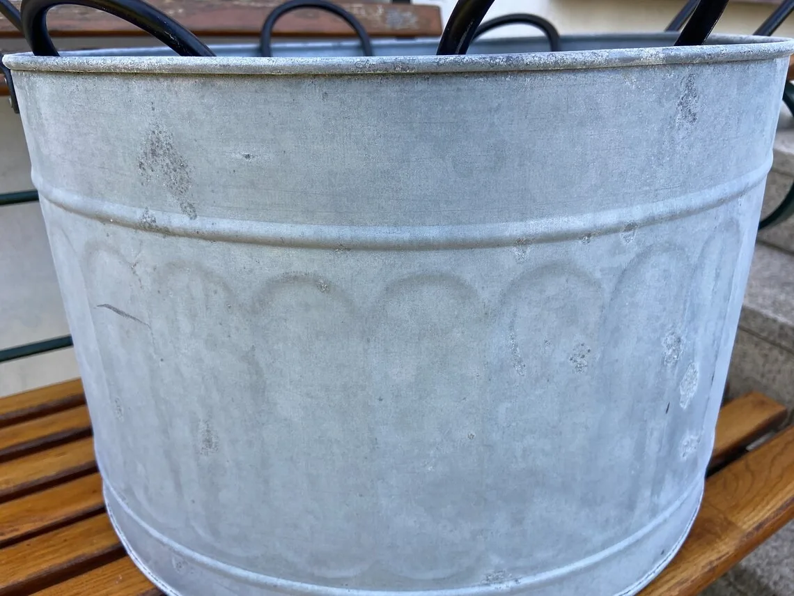 Metal Zinc Round Basin Tub Bucket with Handle bassine Galvanized Ronde Set of 3