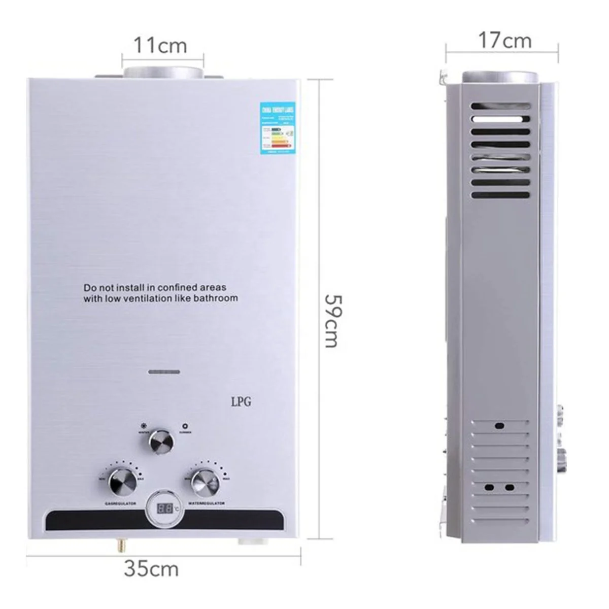 China Golden Supplier Wholesale Price LPG NG Instant Gas Geyser Boiler 6L to 10L 12L 16L 20L Tankless Gas Water Heater