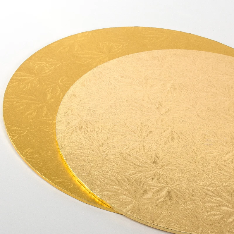 8/9/10/11/12/13/14/16 inches MDF Foil Paper Gold Cake Round Board Cake Drum for Bakery
