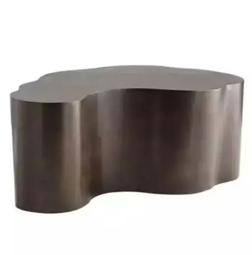 Furniture Geometrical Coffee Table Handmade Iron Sheet Center Table Modern Classic Gold Antique Iron Abstract Brass Coffee Table