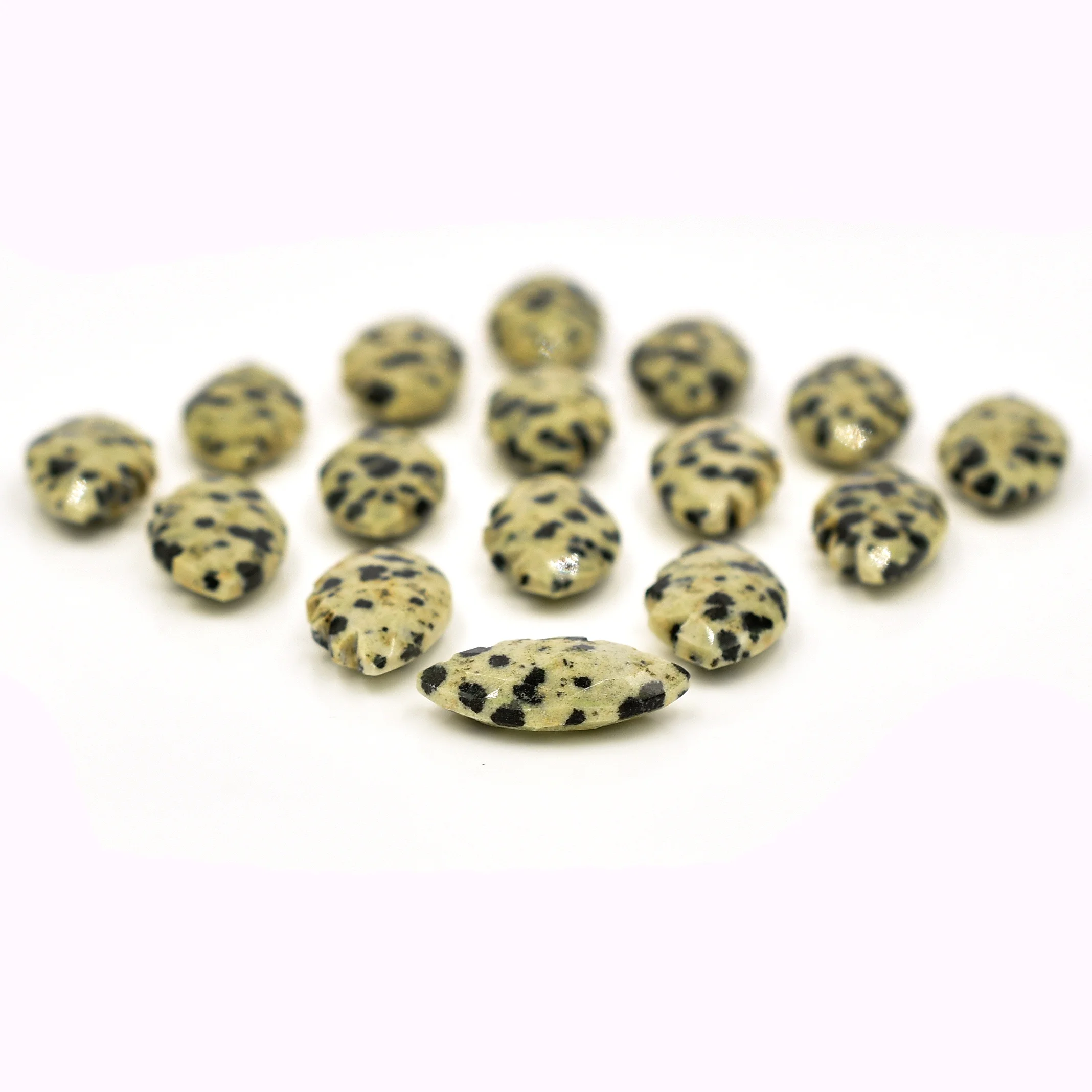 Dalmation jasper leaf carving shape gemstone 11X19 MM leaf shape carved gemstone for making diy making carved gemstone beads