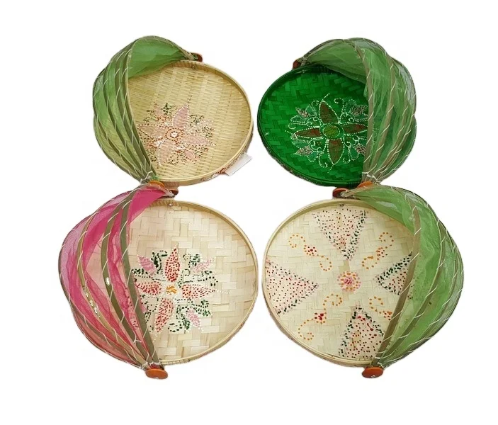 Best Quality Unique Design Colorful Wedding Baskets Handcraft Bamboo Basket for Storage and Decor From Vietnam