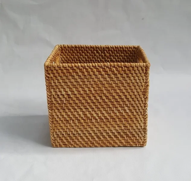 Amazon hot selling 2022 Rectangular House Serving Rattan Wicker Basket With Two Handles for storage made in Vietnam