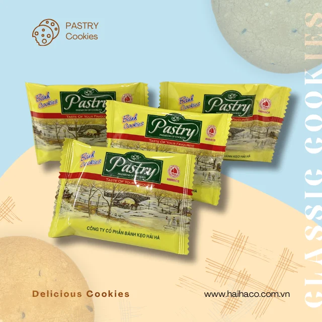 Wholesale crisps egg and milk cookie Hot sale PASTRY cookie from HaiHa confectionery since 1960