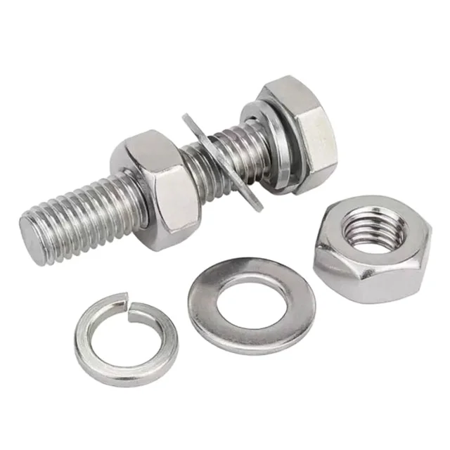 DIN933 Titanium Grade 5 Stainless Steel Hex Head Bolts M6 M8 M10 M12 with Nut Washer Low Prices for M7 M16 M36 Thread Sizes