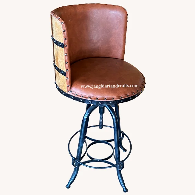 Industrial Outdoor Bar Stool Metal Steel Legs Chair Solid Wood Seat Restaurant Garden Cafe Bar Furniture Industrieel meubilair
