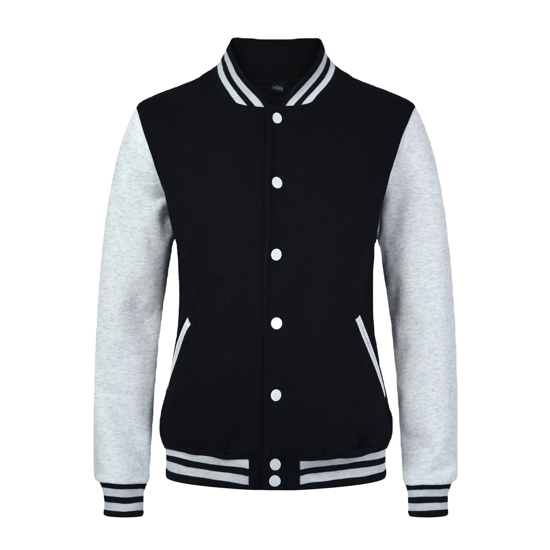 Plush fleece baseball jacket knitted cardigan custom mens varasity jackets with collar sport wear varasity jackets