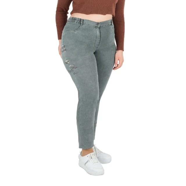 Женские эластичные брюки больших размеров