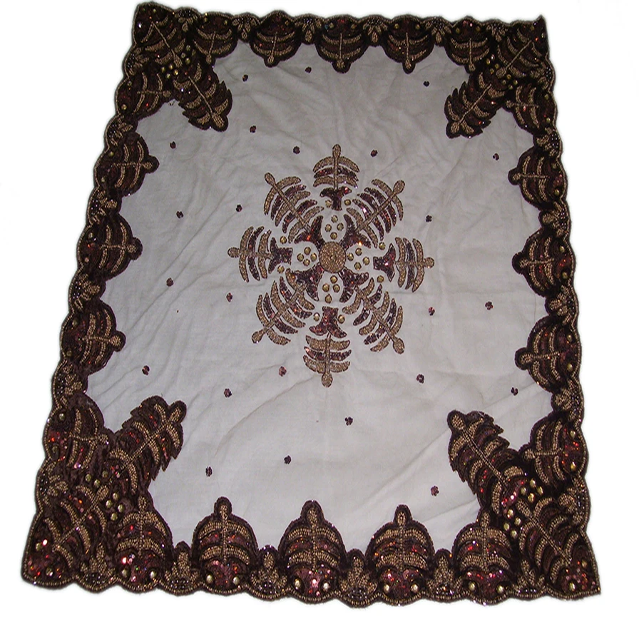 Handmade Hand zari embroidery handicraft table cover square silk hand embroidery Indian Wholesale Lot of table cover