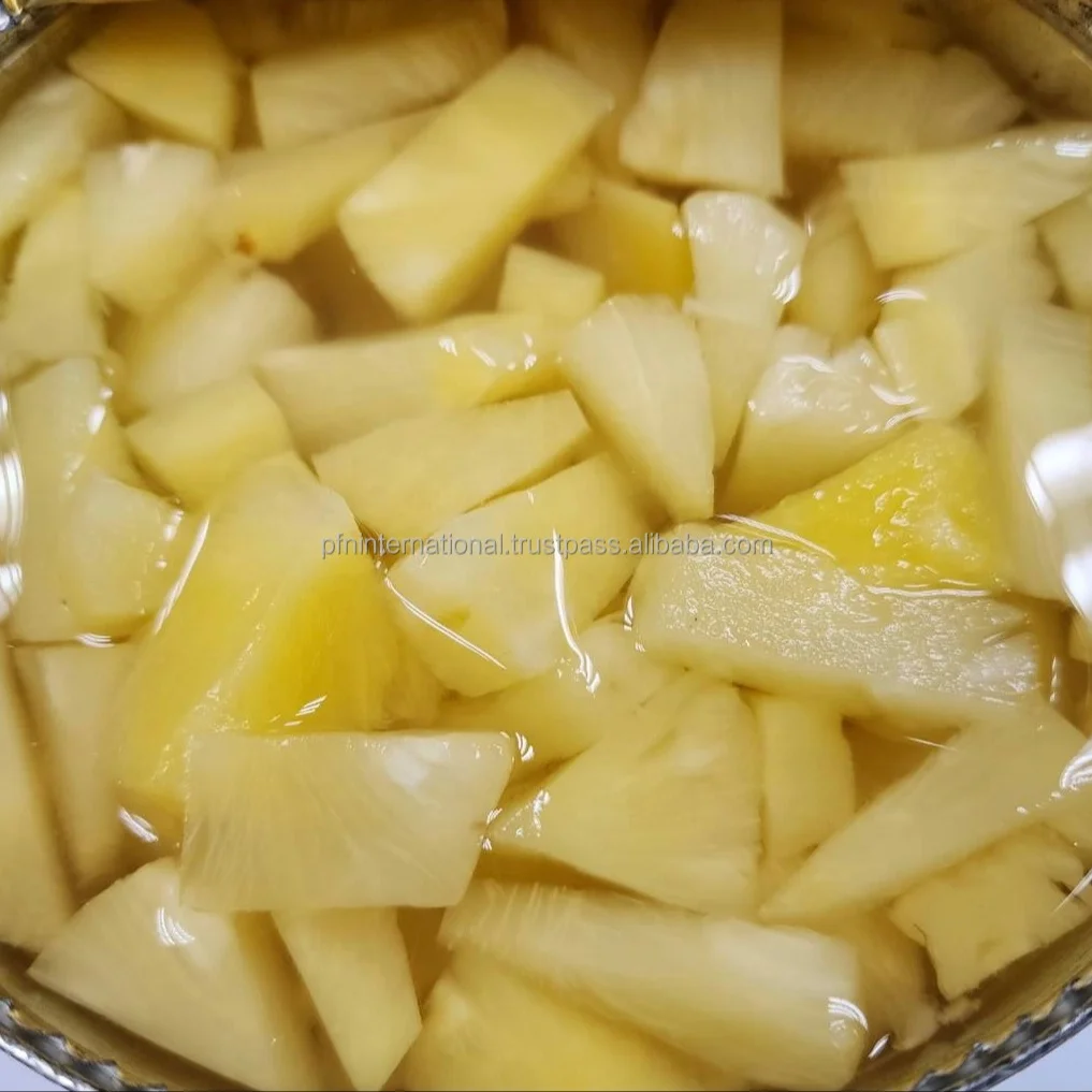 Консервированные КУСОЧКИ АНАНАСА A10 3 кг в легком сиропе (ручная резка) из Таиланда, ананас хорошего качества, надежный ананас