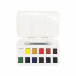 Art Supplies Removable 12 Colors Beginner Mini Paint Solid Watercolor Paint Set For Painting Lovers