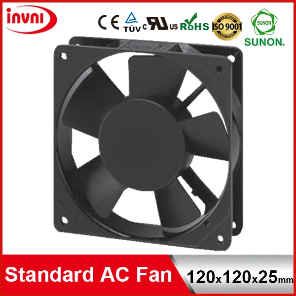 Standard SUNON 120mm 120x120 Mini Exhaust Axial Flow 12025 Cooling Fan 220V 230V 240V AC 120x120x25 mm (DP203AT 2122LST.GN)