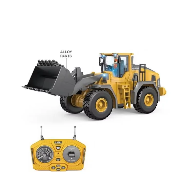 Loader Toy Bulldozer Engineering Vehicle Toys Remote Control Alloy 2.4G 1:20 9 Channel Electric Colour Box Multi-function RC Toy