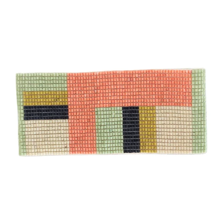 Colorful Geometrical Design Hand Crafted Elasticated Thread Made Miyuki Two Cut Beads Women Wrap Bracelets