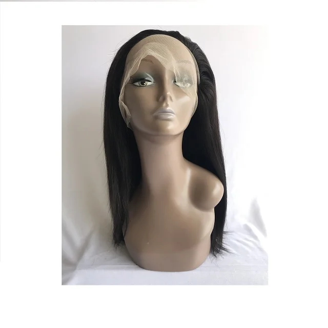 Export Raw Virgin Cambodian Wholesales Cuticle Aligned 18' Natural Straight 360 Full lace Wig Single Donor Hair Indian Supplier