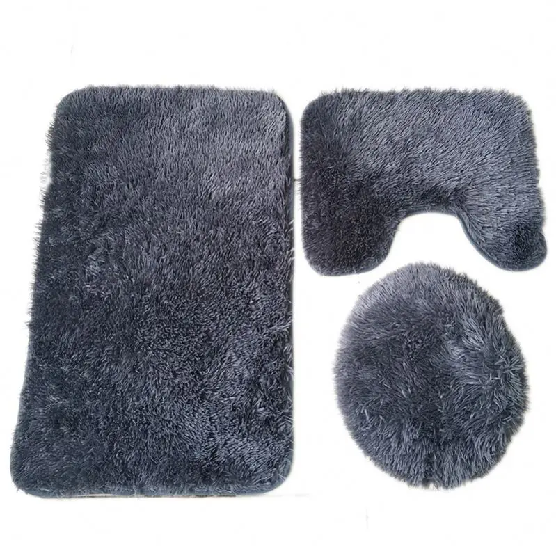 Factory Customized New Products Memory Foam Ready Stock Rugs Toilet Bath Mat 3Pcs Carpet Non-Slip Bathroom Rug Set