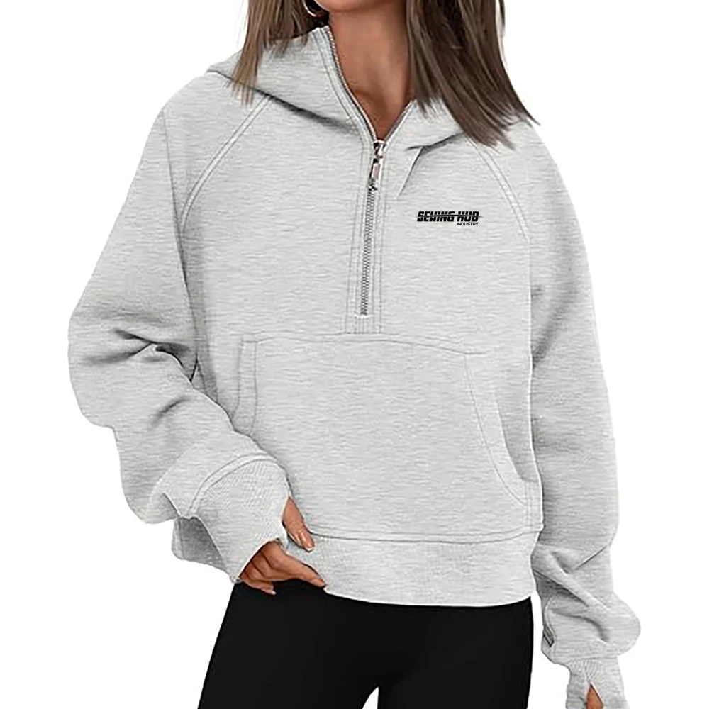 Latest High Quality Custom Logo Cotton Long Sleeve Pullover Women Crop Top Hoodie for Gym Clothing