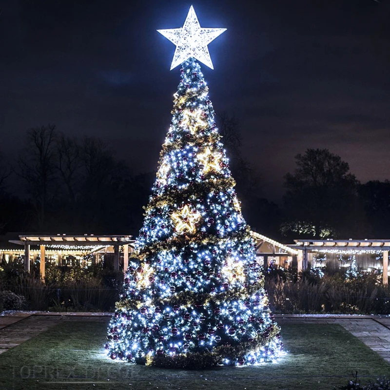 Outdoor waterproof programmablemotif light luxury interactive giant indoor white twinkly smart christmas tree with led lights