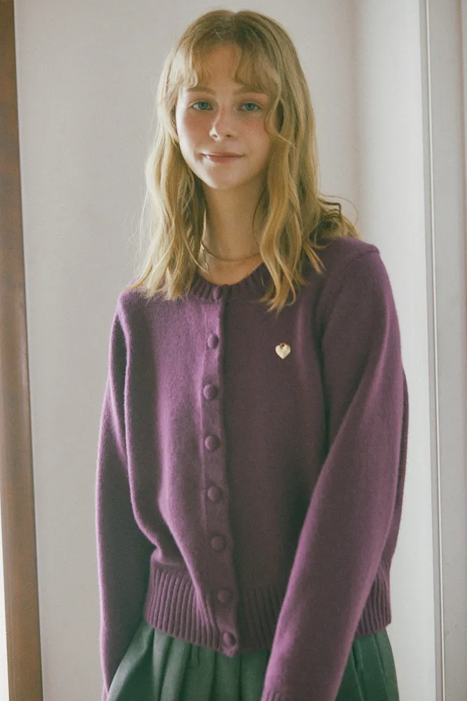 Trending Products 2024 New Arrivals Wholesale Clothes SNUG. U Love Cashmere Wool Knit Cardigan_Purple S|m Korean Fashion