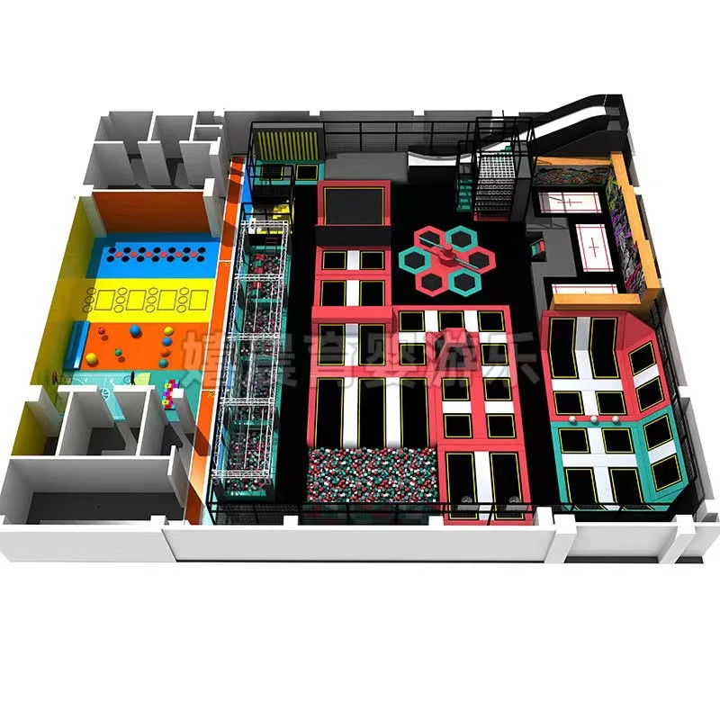 kids Indoor Playground equipment of commercial indoor indoor soft Play Center Trampoline park Big Slide for sale