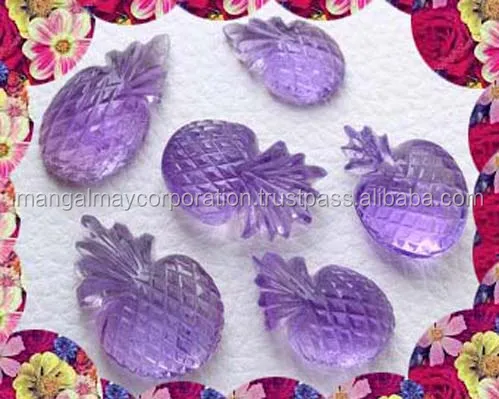 Beautiful Brazilian Amethyst 15mm Flower Carving Gems Nice Looking Smooth Flower Amethyst Stones For Necklace Jewelry