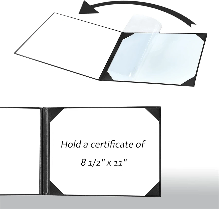 Imprinted Leatherette Certificate Document Presentation Folder Shell Padded Diploma Cover for 8.5x11 Certificates Paper