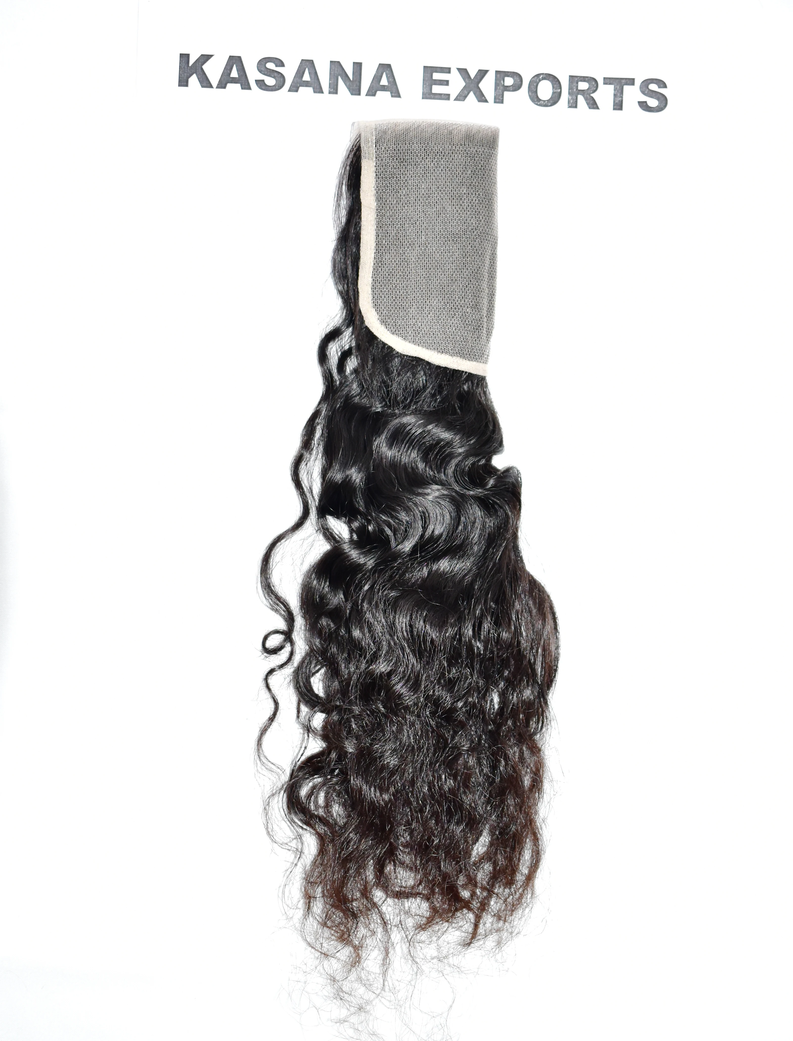 Wholesale Indian Curly 5*5 Closure natural color black women cuticle aligned unprocessed human hair