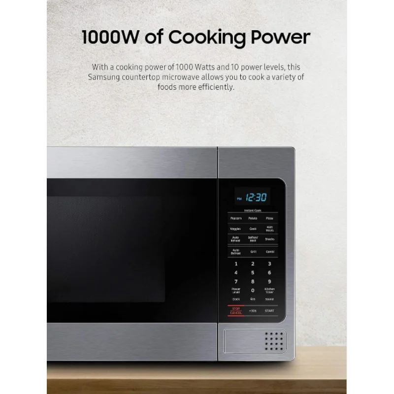 DEAL HOT 1.1 Cu Ft Countertop Microwave Oven Grilling Element Ceramic Enamel Interior Auto Cook Options 1000 Watt