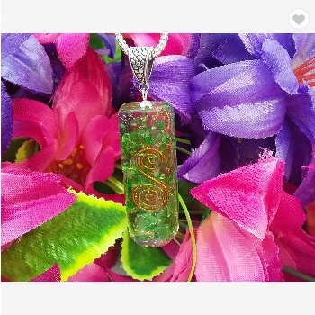 New Orgone Green Onxy WIth Copper Coil Pipe Pendant | Orgone Pendant For Sale | Wholesale Orgonite Crystal Pendant