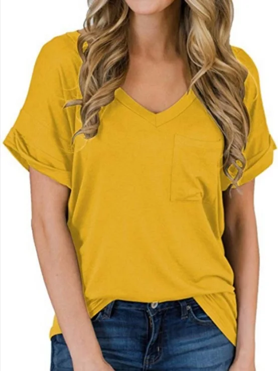 Latest Stylish Elastic Short Sleeve T Shirt Custom Logo 100% Cotton T Shirt 230 GSM Fabric Men Women Yellow High Quality t-shirt