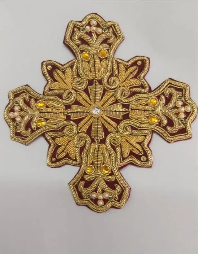 Hand Embroidery Church  Cross Patches