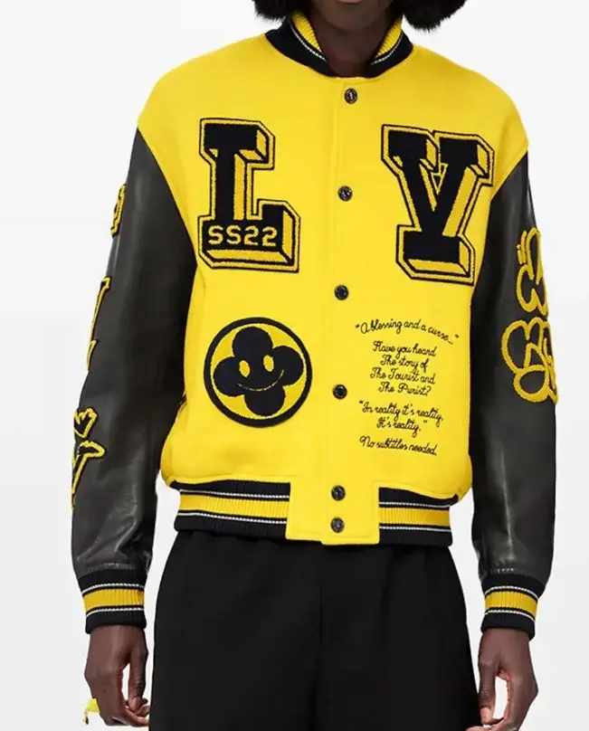 new design versity jackets cheap price 100% leather wool versity bomber baseball Jacket coats Plus Size