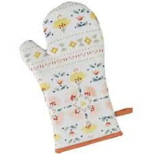 Organic Cotton Printed Oven Mitt Set With Custom Design Heat Resistant For Kitchen Oven Glove Sustainable Cotton Soft Oven Mitts