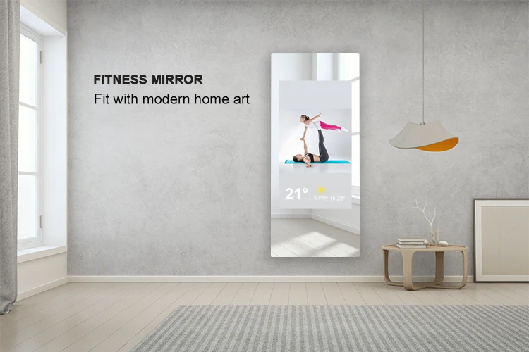 32 Inch Smart Fitness Mirror FHD Touch Screen Advertising Display Android System with Camera