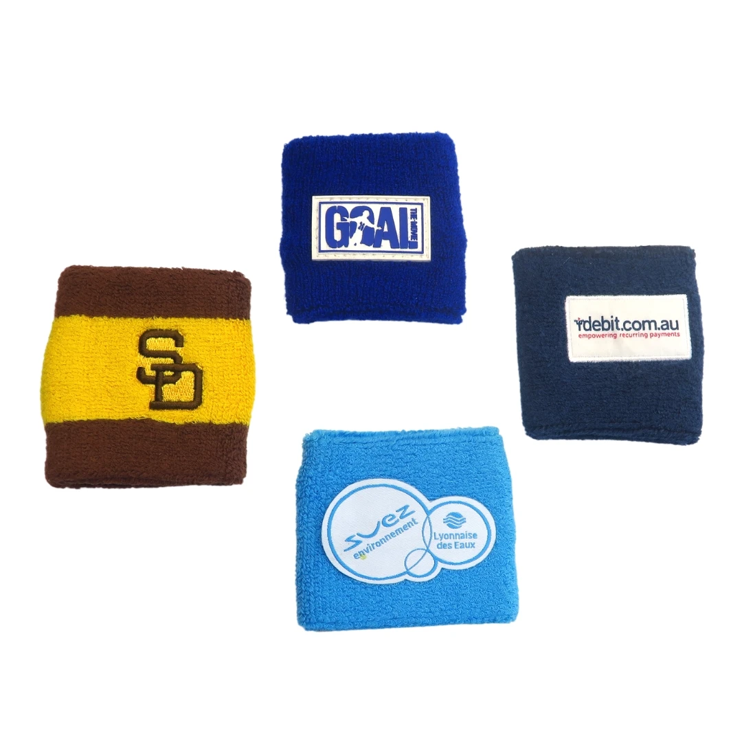 Cheap Customized Logo Wristband Cotton Sport Athletic Sweatbands Tennis Wristbands Football