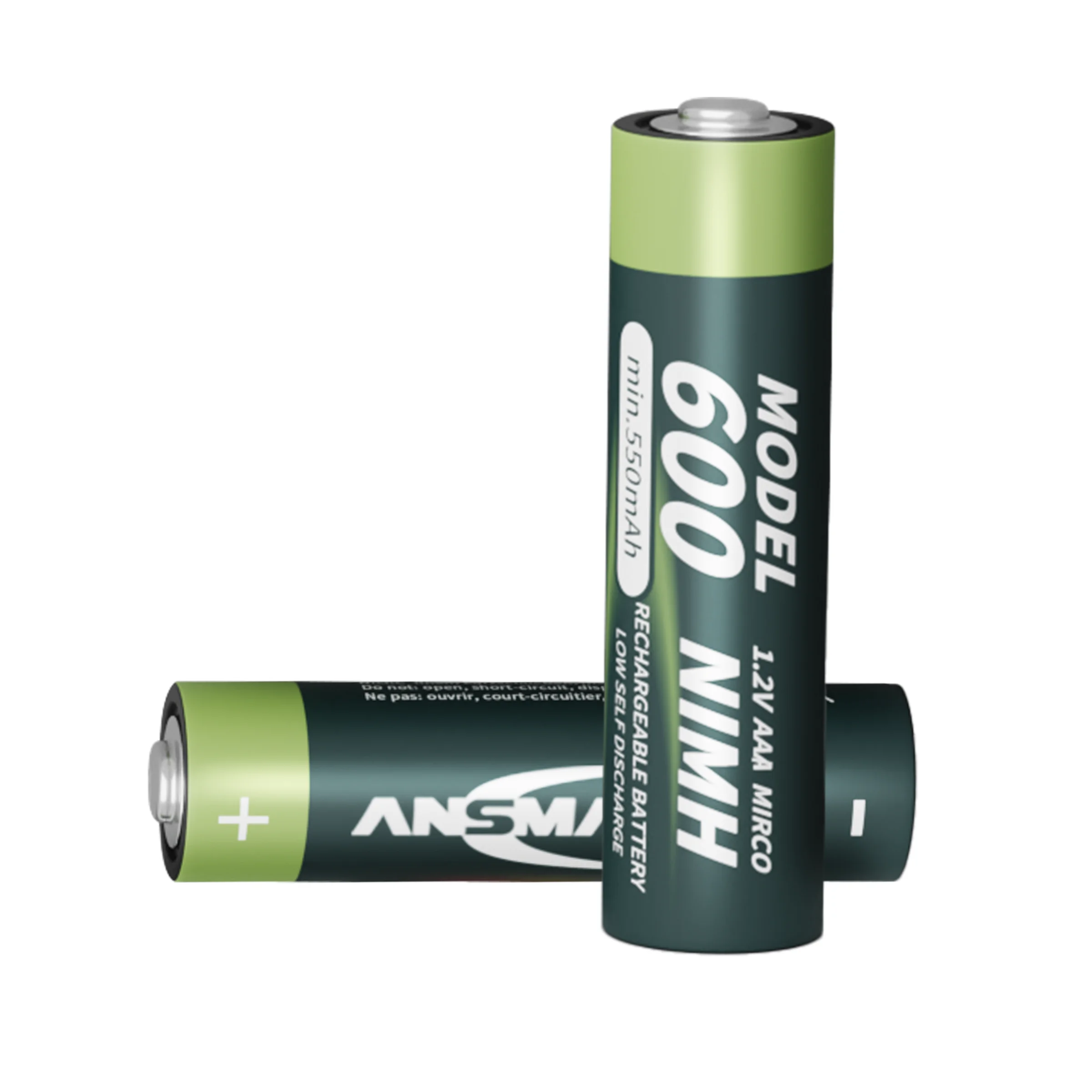 Ansmann 2 Pieces pack 550mAh ni-mh 1.2v aaa battery rechargeable battery for solar light