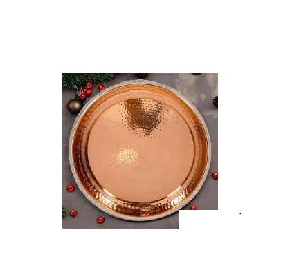Copper Designer Charger Plates Custom Design Table Decor Dinnerware Plates Best Design Handmade Natural Craft Low Price