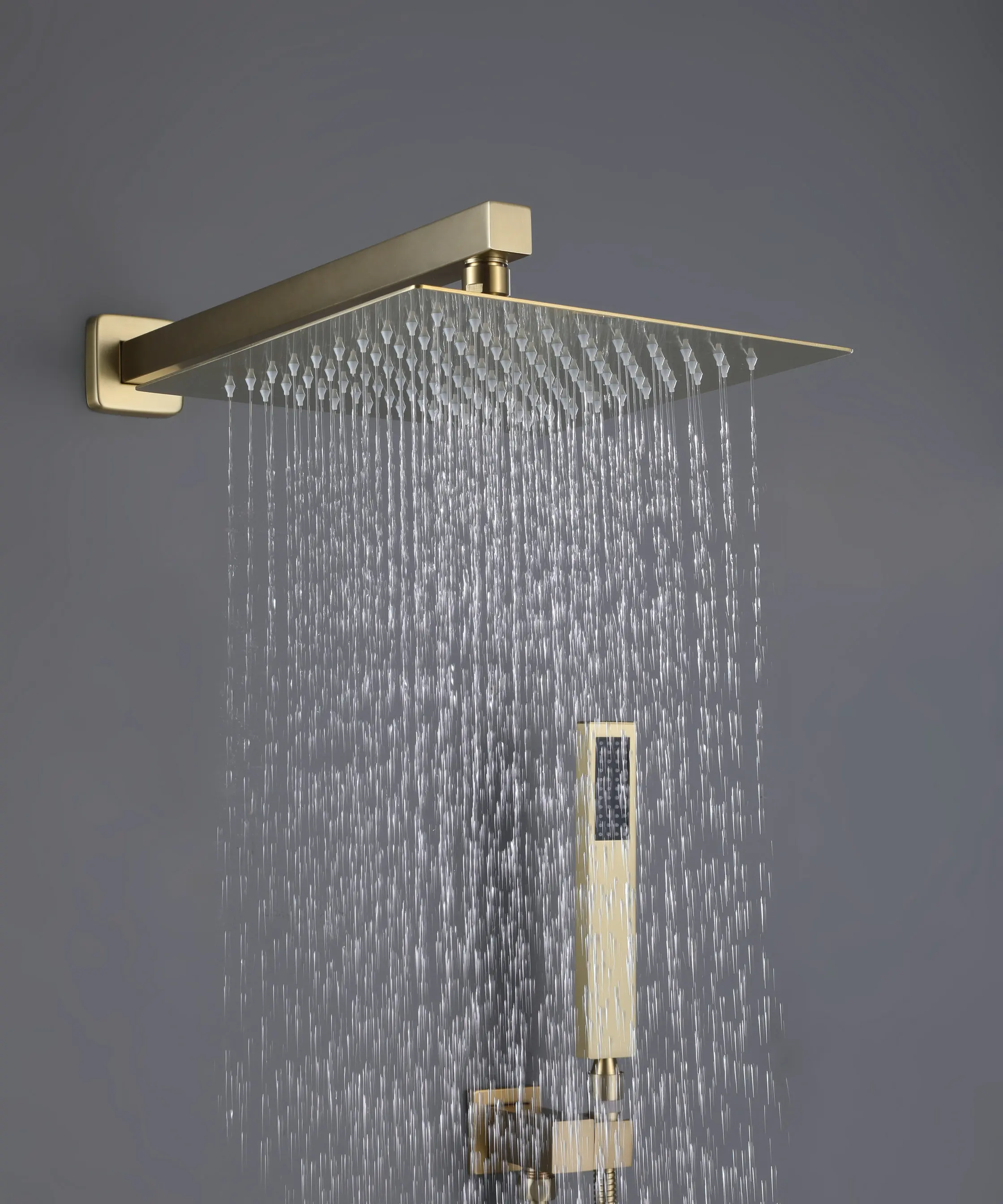 Smart Control Concealed Built-in 2-way Rainfall Shower Head Set Square with Hand Shower