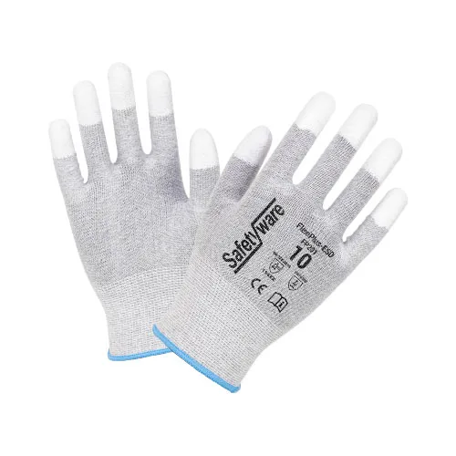 FP201 Polyester Mixed Carbon Knitted Safety Gloves PU ESD Touch Screen Gloves