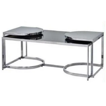 Centre Coffee Table Metal Feet Mirror Top Table 2 Service Table 120x70x45 Cm  0,39 M3/20 Kg