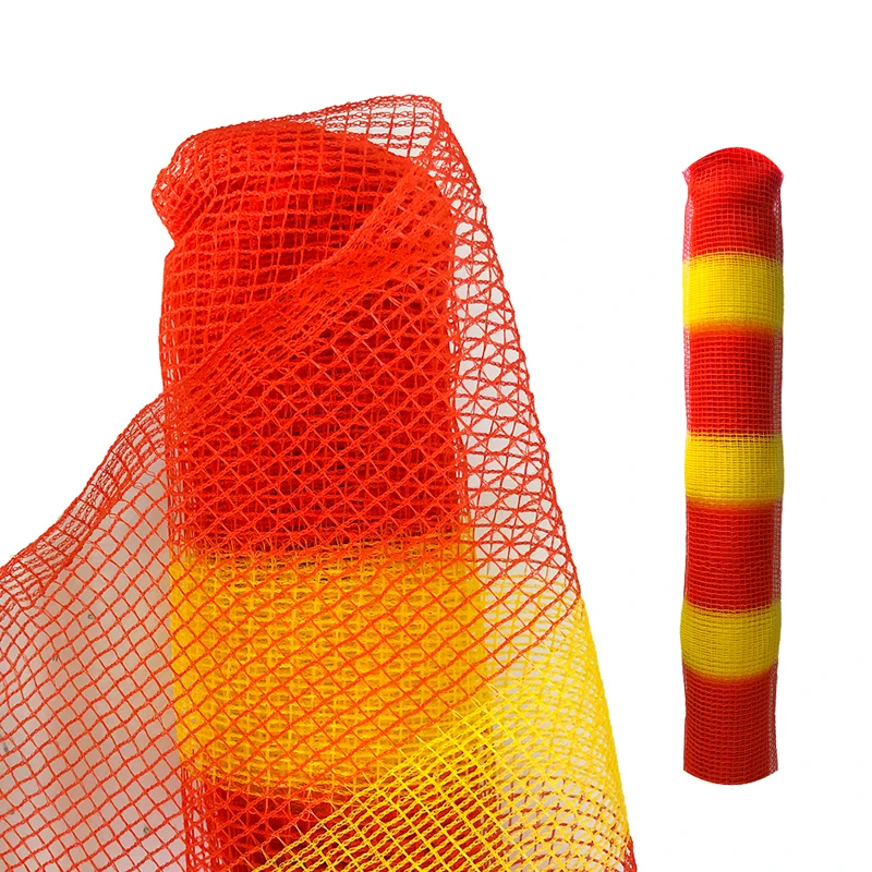 New Material Temporary Traffic Road Safety Fence Knitted Woven Construction Alert Net Mesh Warning Safety Barrier Netting