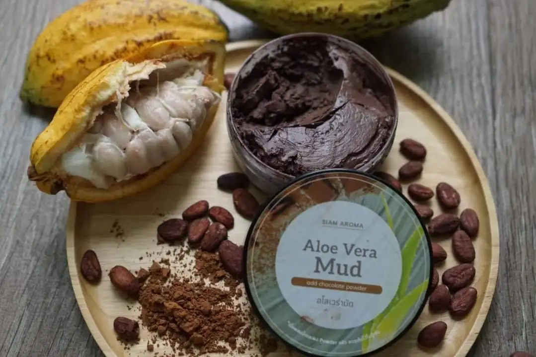 Thai Herbal Clay Mask , Aloe Vera Mud Add Green Tea Powder, Premium Quality from Thailand 450g.