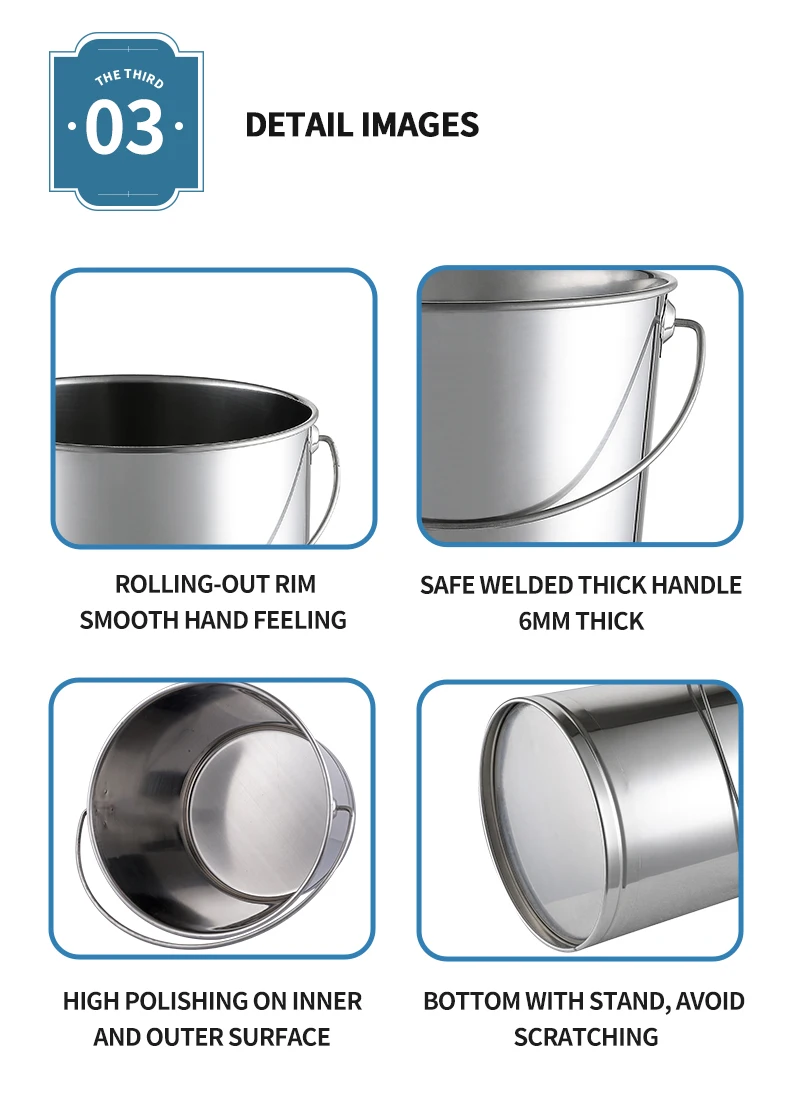 OEM high polished storage wine water metal beer pail bucket barrel stainless steel ice bucket