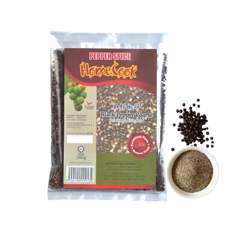 Best Selling Premium Quality Coarse Black Pepper 300g Bulk Style Black Pepper Crushed Ground America Export Standard Seasoning