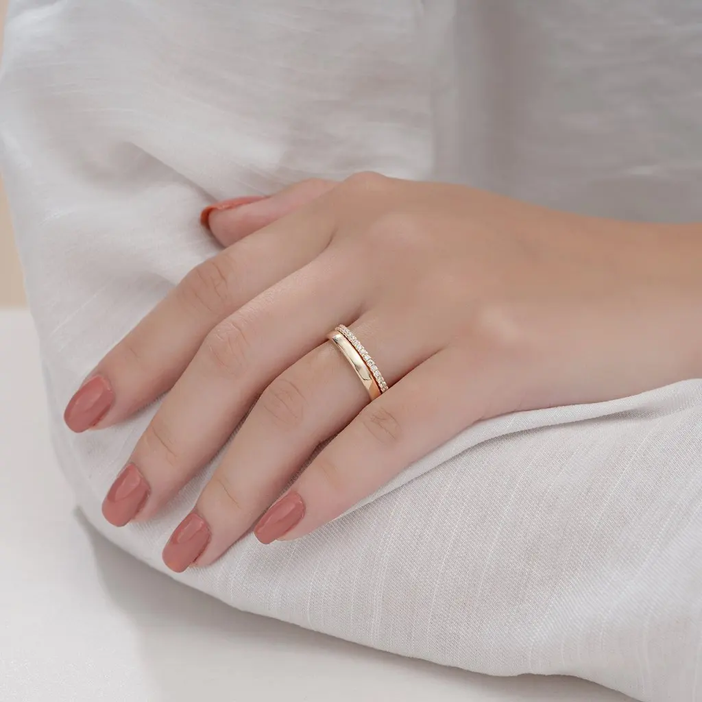 Gold wedding rings for couple 14k gold fine jewelry fashion rings couple 18k gold ring women HTJ Vietnam - NC734