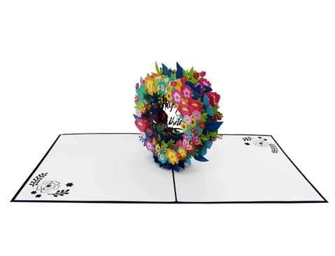 Birthday Flower Bunch Modern Style 3D Pop-Up Cards Bouquet Of 3D Pop-up Cards Made In Vietnam