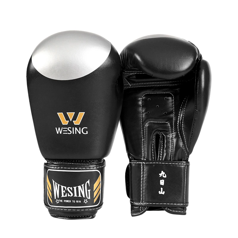 Wesing Boxing Gloves Professional Leather Training Sparring Oem Custom Logo Kick Boxing Gloves