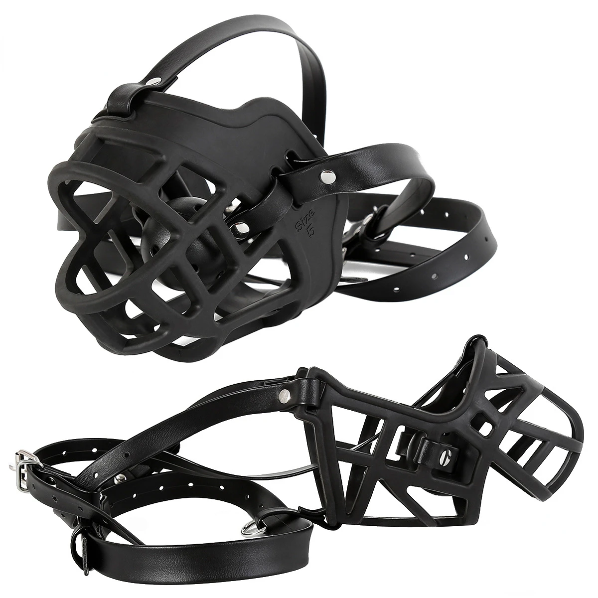 Bundled Sm Leather Adjustment Dog Muzzle Sex Toys Mesh Hole Ball Black Mouthed Mask Pu Sex Tools Bdsm Sex Toys