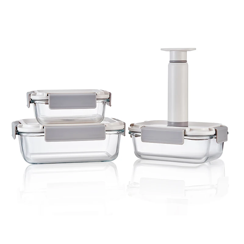 Linuo new BPA-free kitchenware set best airtight vacuum seal glass containers  & Canisters for food storage