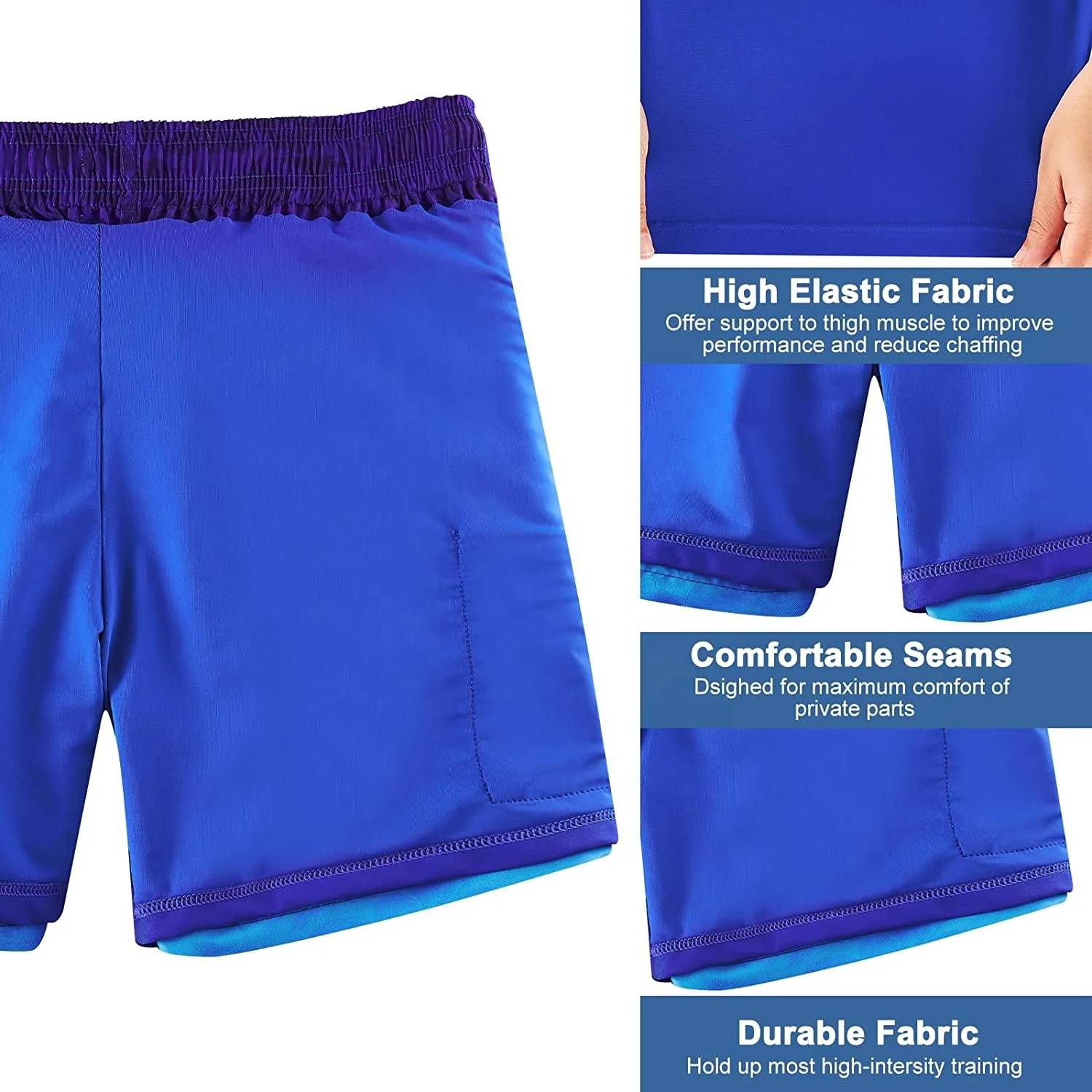 Mens Swim Trunks with Compression Liner Quick Dry Bathing Suit Lightweight Sublimated Swimming Shorts